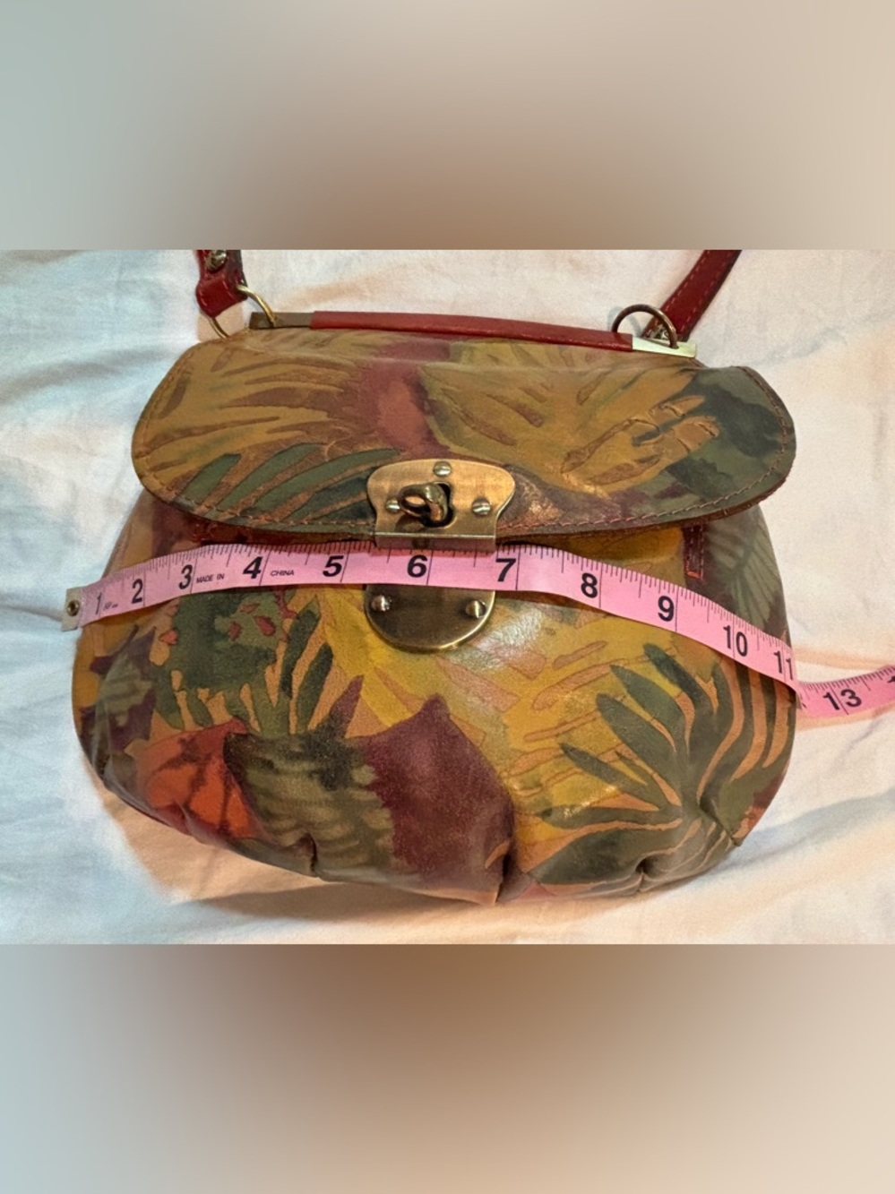 ✨ Patricia Nash Leather Crossbody Floral Leaf Print / Boho Luxe✨ - Picture 6 of 16